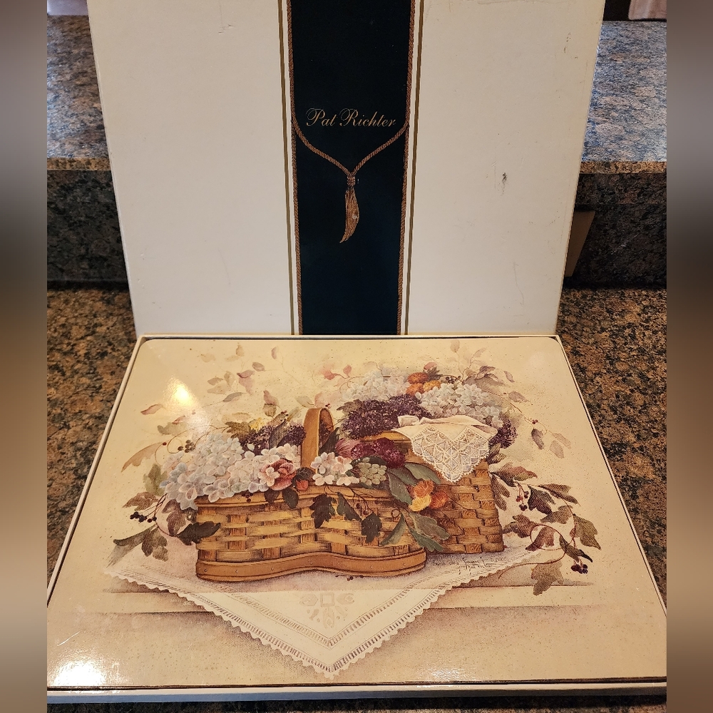 Pat Richter Swan Song Vintage Corkboard Placemats, Set of 4